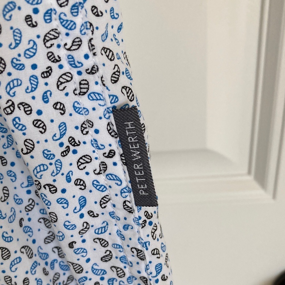 Peter Werth London N1 Men's Short Sleeve Button Front Shirt Size Small‎ Paisley - Picture 8 of 10